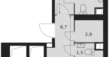 2 room apartment in Moscow, Russia