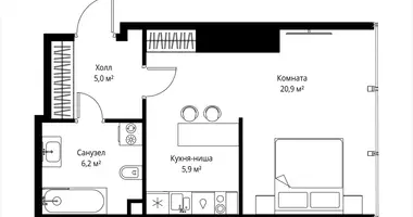 Квартира 1 комната в Москва, Россия