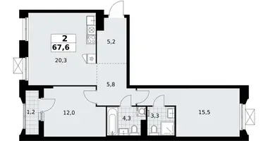 Apartamento 2 habitaciones en Troitsk, Rusia