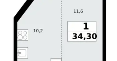 Apartamento 1 habitación en Moscú, Rusia