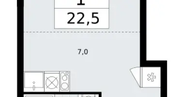 Wohnung 1 zimmer in Wnukowo, Russland