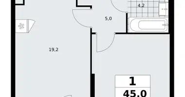 1 room apartment in Kommunarka, Russia