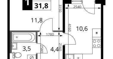 Appartement 1 chambre dans Khimki, Russie