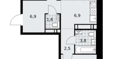 Apartamento 3 habitaciones en Kommunarka, Rusia