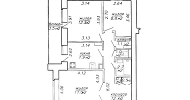 3 room apartment in Minsk, Belarus