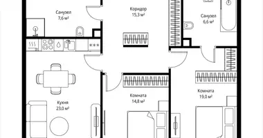 Квартира 2 комнаты в Москва, Россия