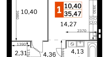 Wohnung 1 zimmer in Rajon Odinzowo, Russland
