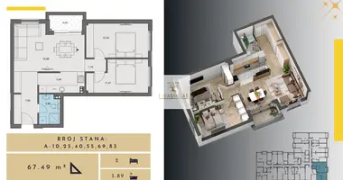 Apartamento 2 habitaciones en Budva, Montenegro