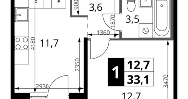 Mieszkanie 1 pokój w Leninsky District, Rosja