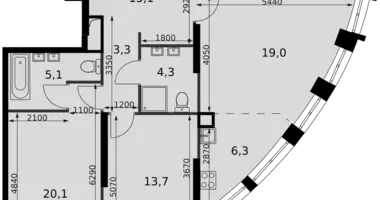 Apartamento 4 habitaciones en Moscú, Rusia