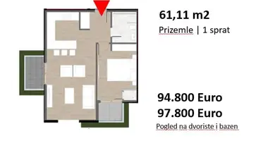 Квартира 2 комнаты в Добра Вода, Черногория