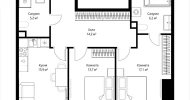 Mieszkanie 2 pokoi w Moskwa, Rosja
