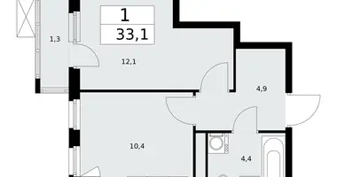 Apartamento 1 habitación en Kommunarka, Rusia