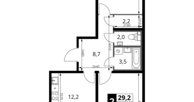 Apartamento 2 habitaciones en Leninsky District, Rusia
