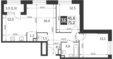 Mieszkanie 3 pokoi w Moskwa, Rosja