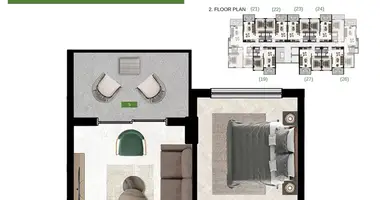 Apartamento 1 habitación en Oba, Turquía