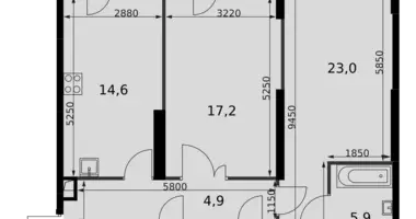 2 room apartment in Moscow, Russia