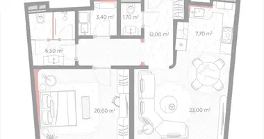 1 room apartment in Moscow, Russia