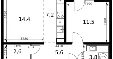 Wohnung 2 zimmer in Leninsky District, Russland