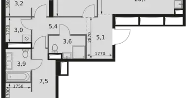 Wohnung 4 zimmer in Moskau, Russland