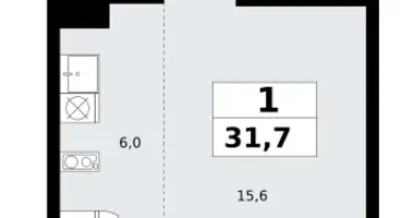 Mieszkanie 1 pokój w Kommunarka, Rosja