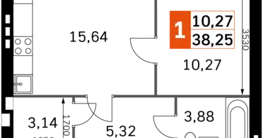 Appartement 1 chambre dans Odincovskij gorodskoj okrug, Russie