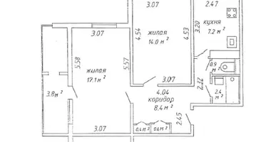 2 room apartment in Minsk, Belarus