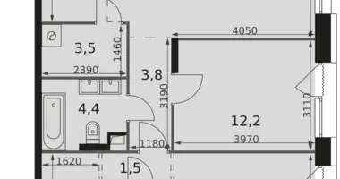 2 room apartment in Moscow, Russia