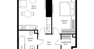 Mieszkanie 1 pokój w Moskwa, Rosja