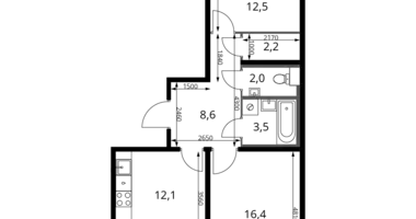 Appartement 2 chambres dans Leninsky District, Russie