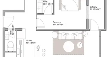 Wohnung 1 Schlafzimmer in Adschman, Vereinigte Arabische Emirate