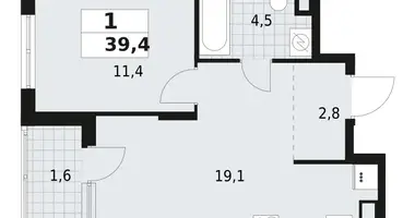 Wohnung 1 zimmer in Wsewoloschsk, Russland