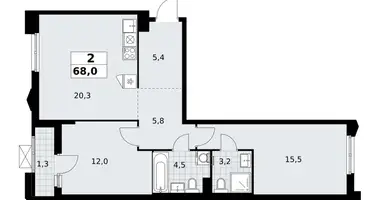 2 room apartment in Troitsk, Russia