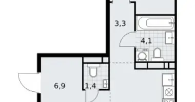 Apartamento 3 habitaciones en Vnukovo, Rusia