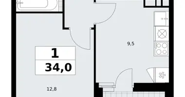 1 room apartment in Kommunarka, Russia