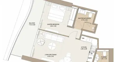 Apartamento 1 habitacion en Dubái, Emiratos Árabes Unidos