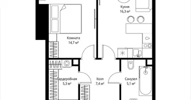 Wohnung 1 zimmer in Moskau, Russland