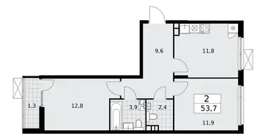 2 room apartment in Troitsk, Russia