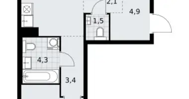 Appartement 2 chambres dans Kommunarka, Russie