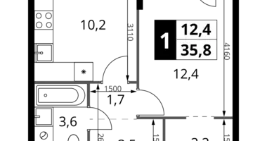 Квартира 1 комната в Химки, Россия