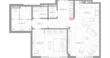 Wohnung 1 zimmer in Moskau, Russland