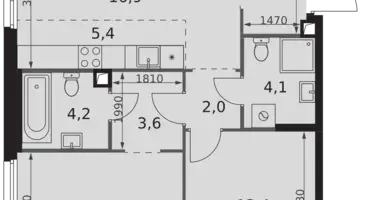 Wohnung 3 zimmer in Moskau, Russland
