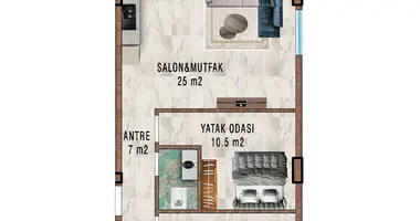 Квартира 3 комнаты в Газипаша, Турция