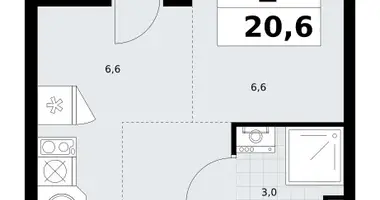 Wohnung 1 zimmer in Wnukowo, Russland