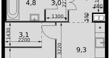 Mieszkanie 1 pokój w Moskwa, Rosja
