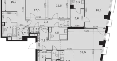 Wohnung 5 zimmer in Moskau, Russland
