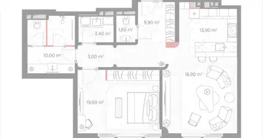 Appartement 1 chambre dans Moscou, Russie