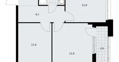 2 room apartment in Kommunarka, Russia