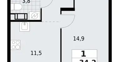 Wohnung 1 zimmer in Krasnoje Selo, Russland