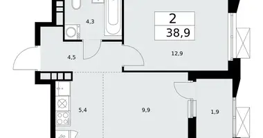 Apartamento 2 habitaciones en Kommunarka, Rusia